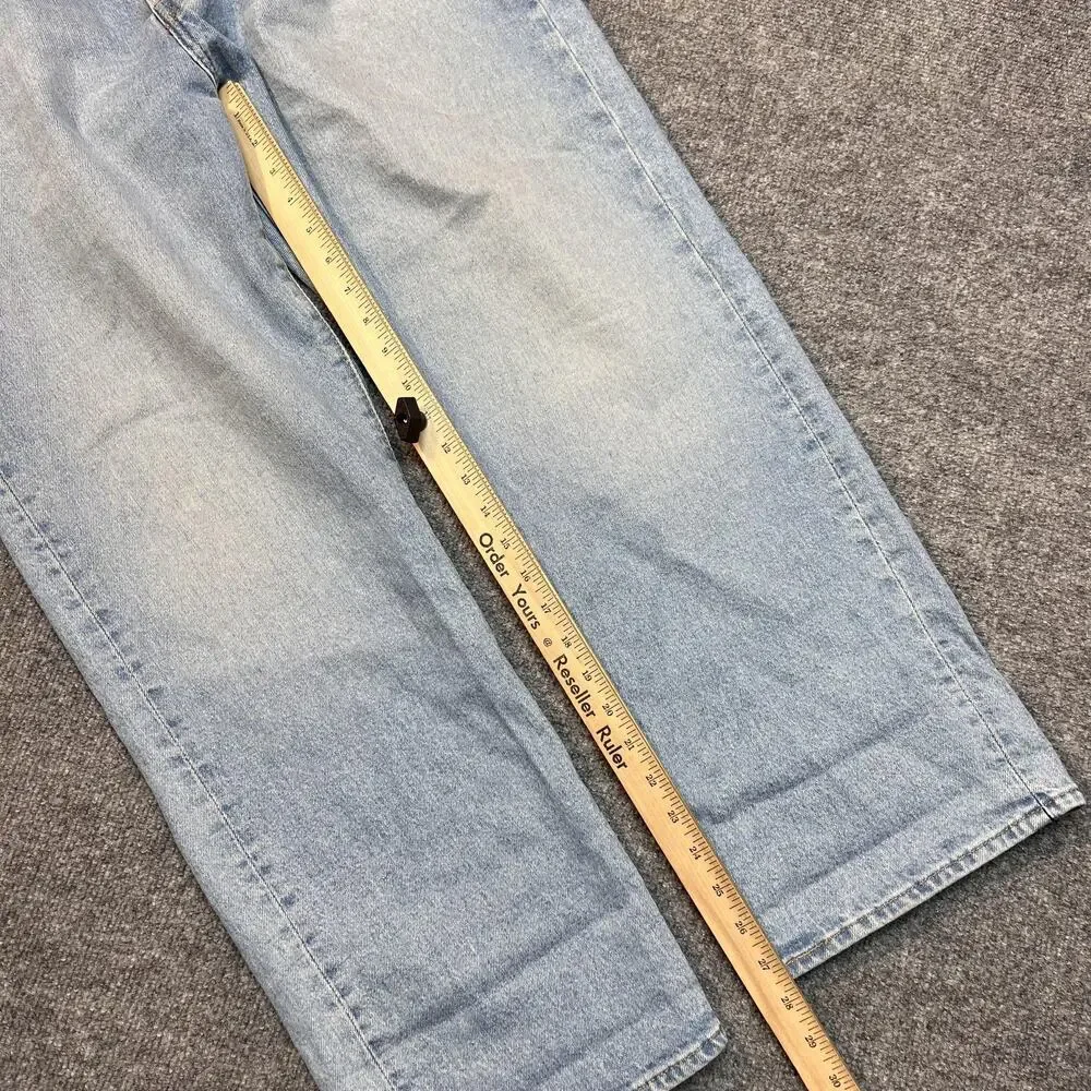 Levis 501 Jeans Mens 40x29 Blue Light Wash Straight Leg Button Fly Denim Pants